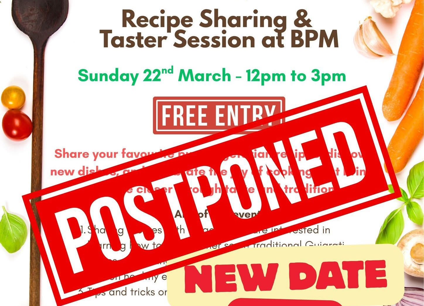 Recipe Sharing Postponed1